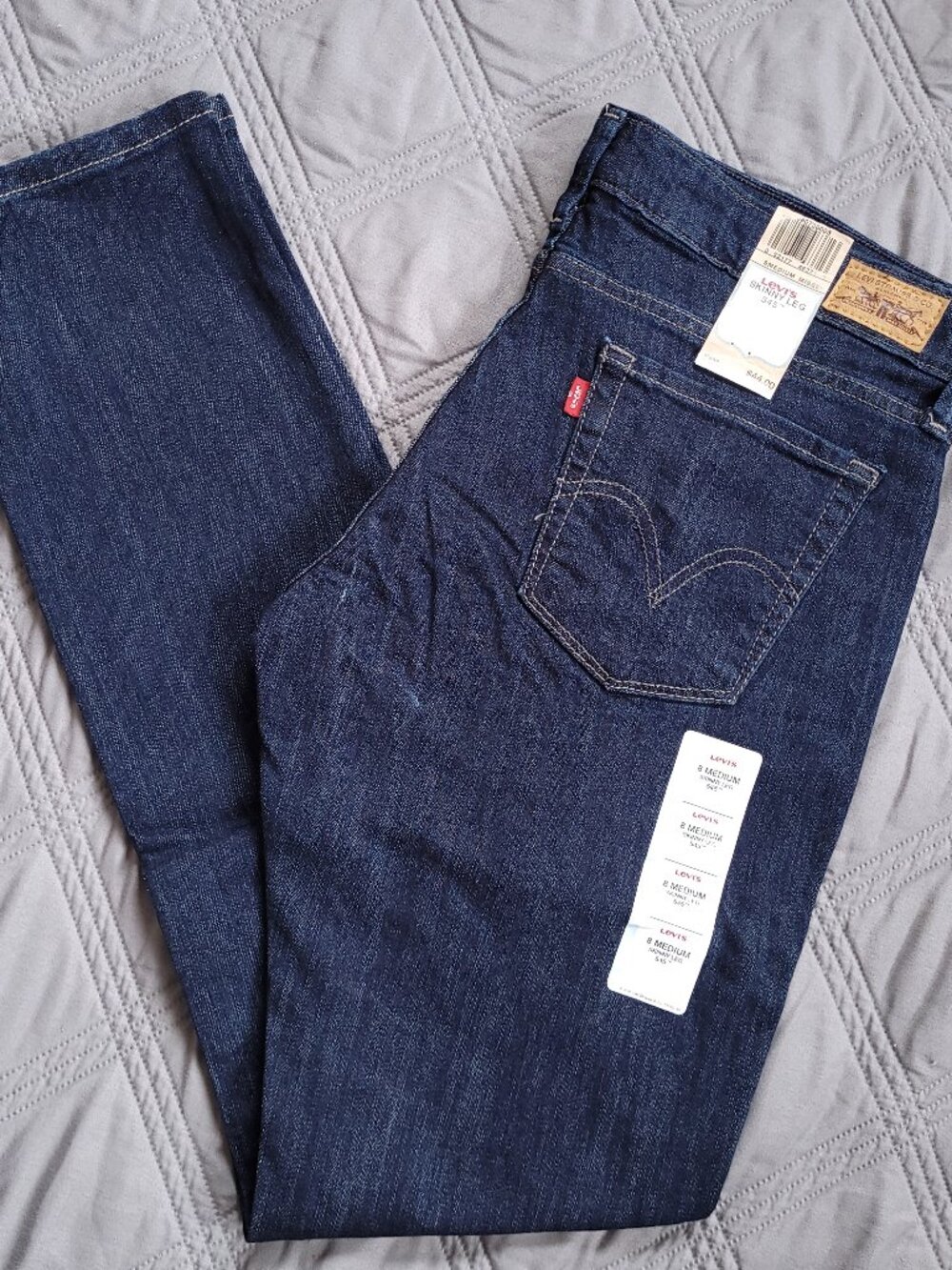 New Levi's Skinny Leg 545 low rise jeans in darker wash
